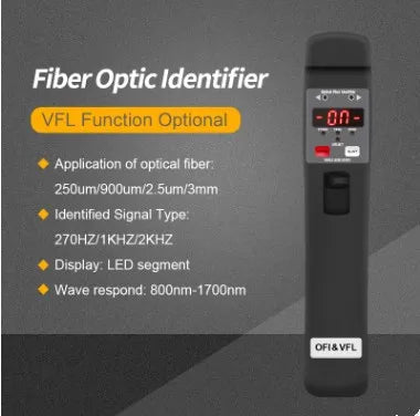 Fiber Optic Identifier Live Fiber Optical Identifier with Built in 10mw Visual Fault Locator 800-1700nm SM MM