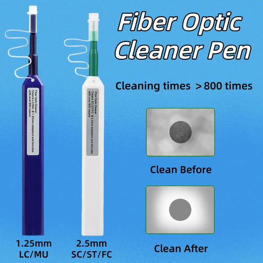SC/FC/ST 2.5mm Fiber Optic Cleaning Pen LC/MU 1.25mm One-Click Cleaning Fiber Cleaner Tools Optical Fiber Connector Cleaner