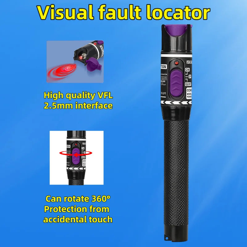 FTTH Fiber Optic Cable Tester Tool Kit (Optional) Optical Power Meter(OPM -70 ~+10dBm)&Visual Fault Locator(30/1/10/20/50mw VFL)